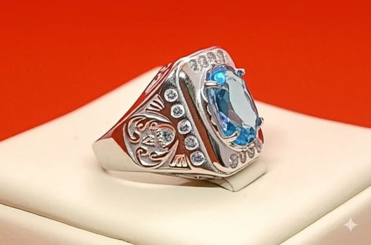 Men's sky blue topaz Ring