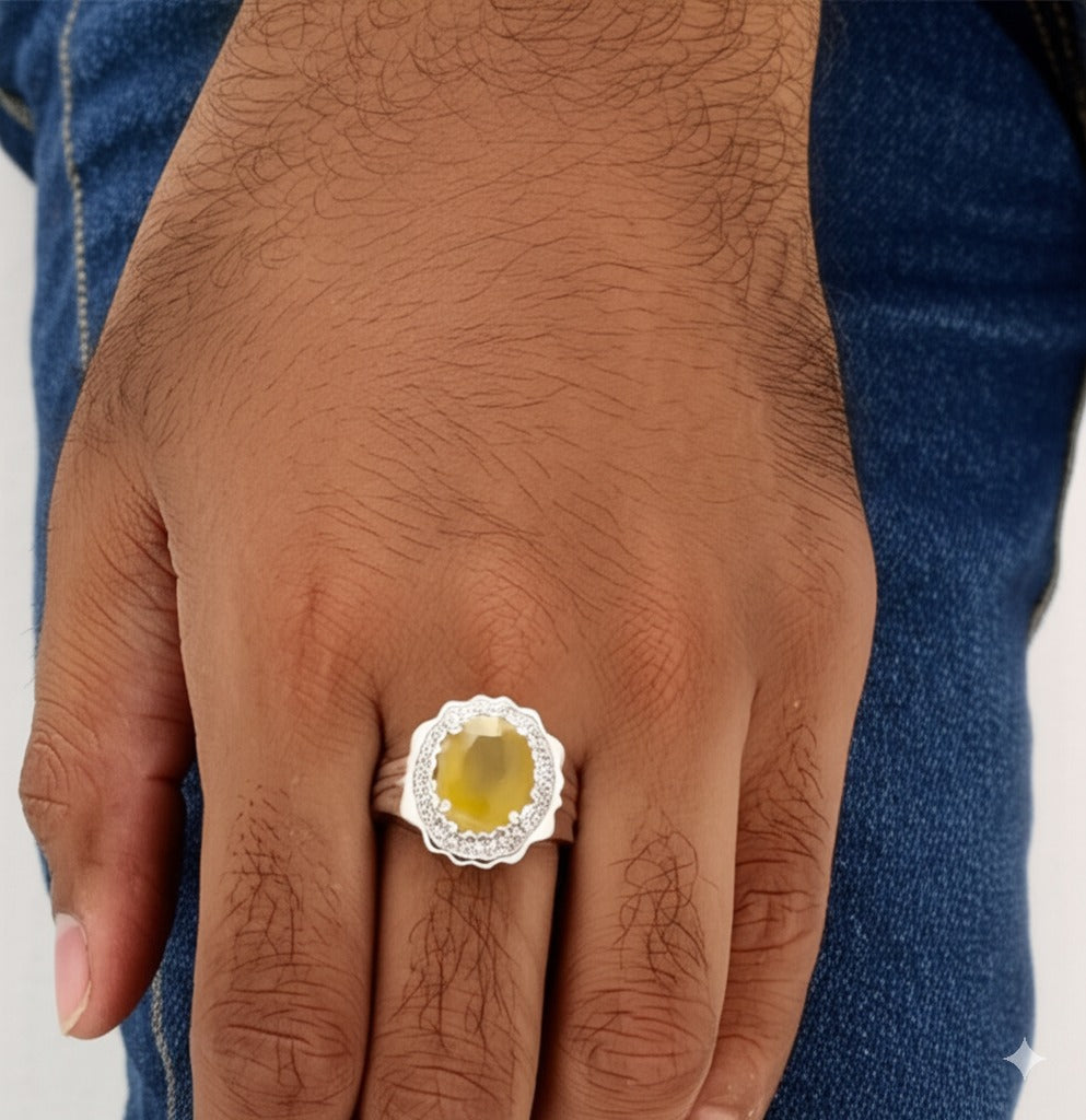 Men's Yellow sapphire Ring