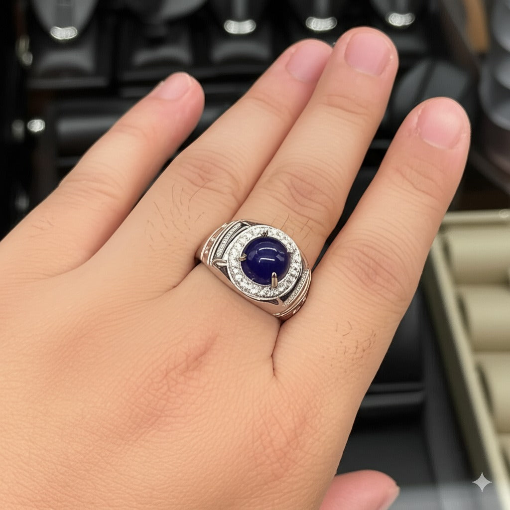 Men's Blue sapphire Ring
