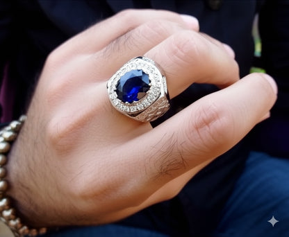 Men's Blue sapphire Ring