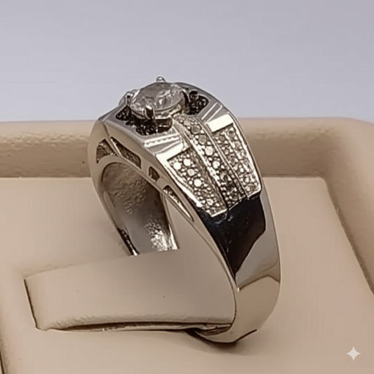 Cubic zircon men`s ring