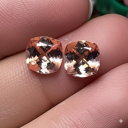 Morganite pair gemstone 17.29 cts