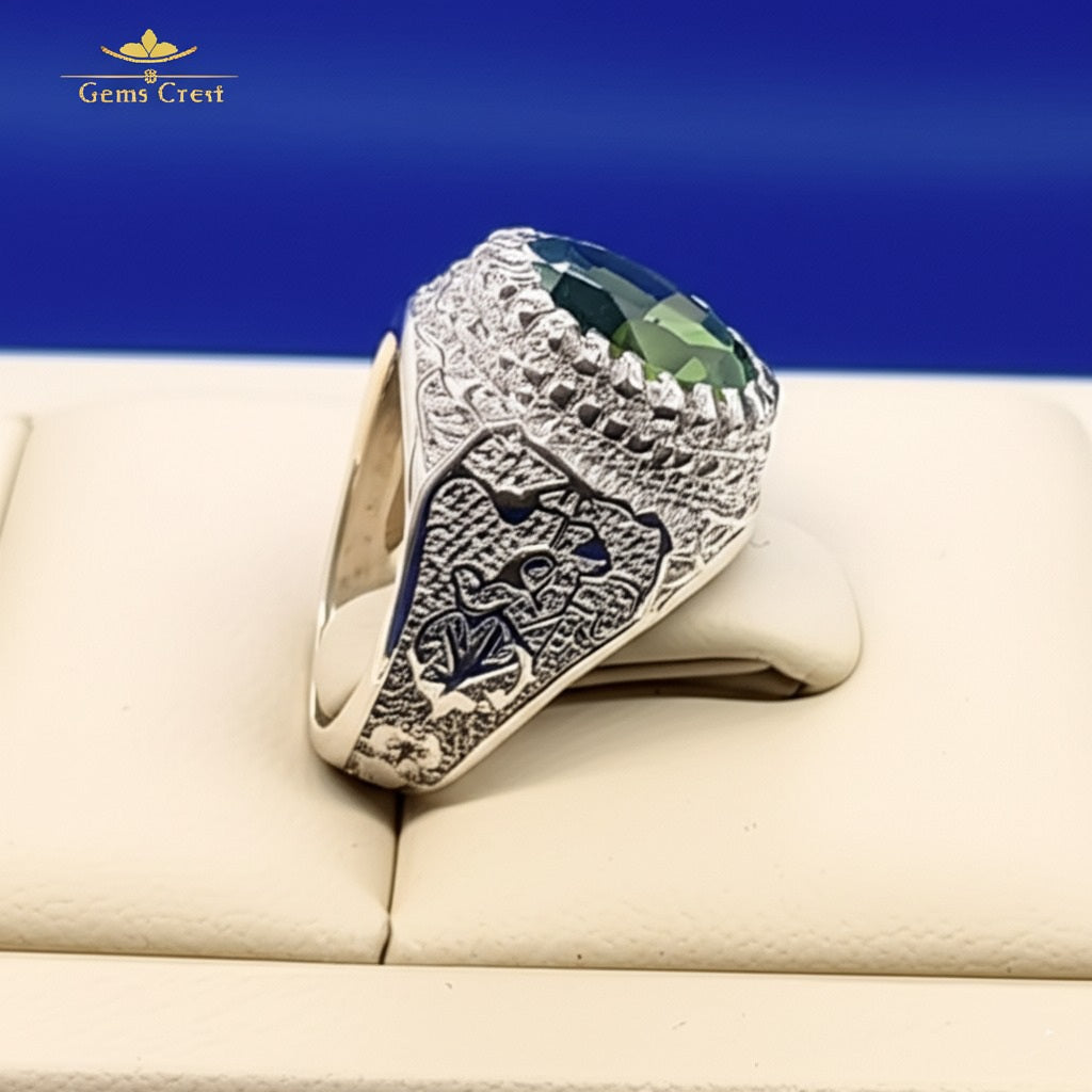 Men's peridot ring