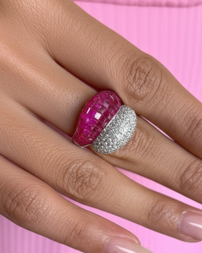 Women's Ruby Ring with diamond