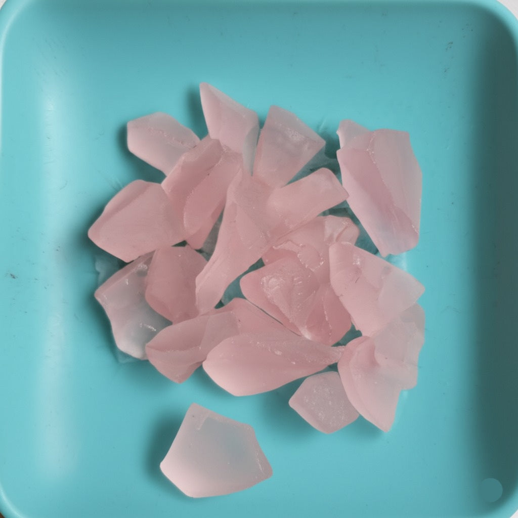Sliced rose quartz