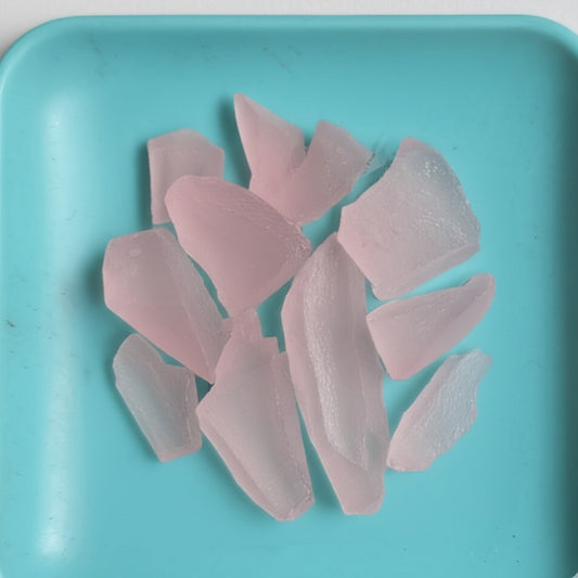 Sliced rose quartz
