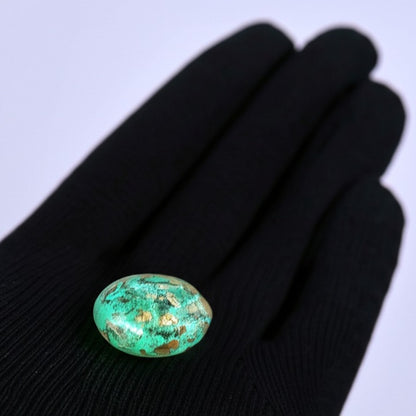 Green Persian Turquoise with pyrite (33.30ct)