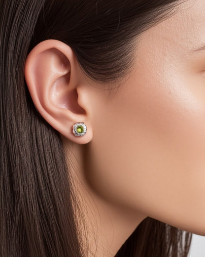 Women's peridot earrings (tops)