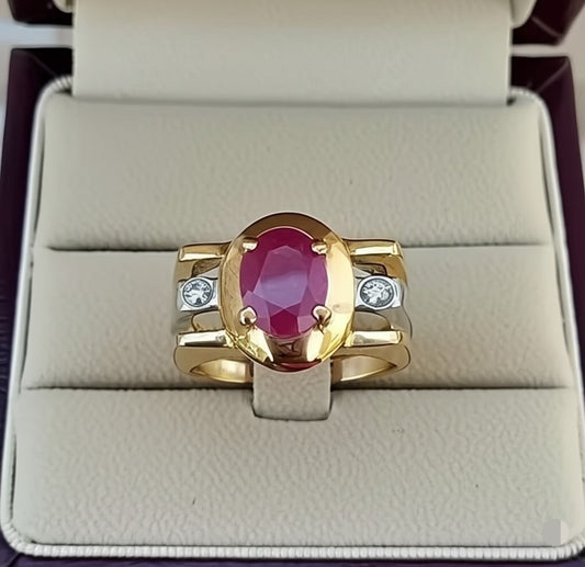 Men's ruby and diamond ring