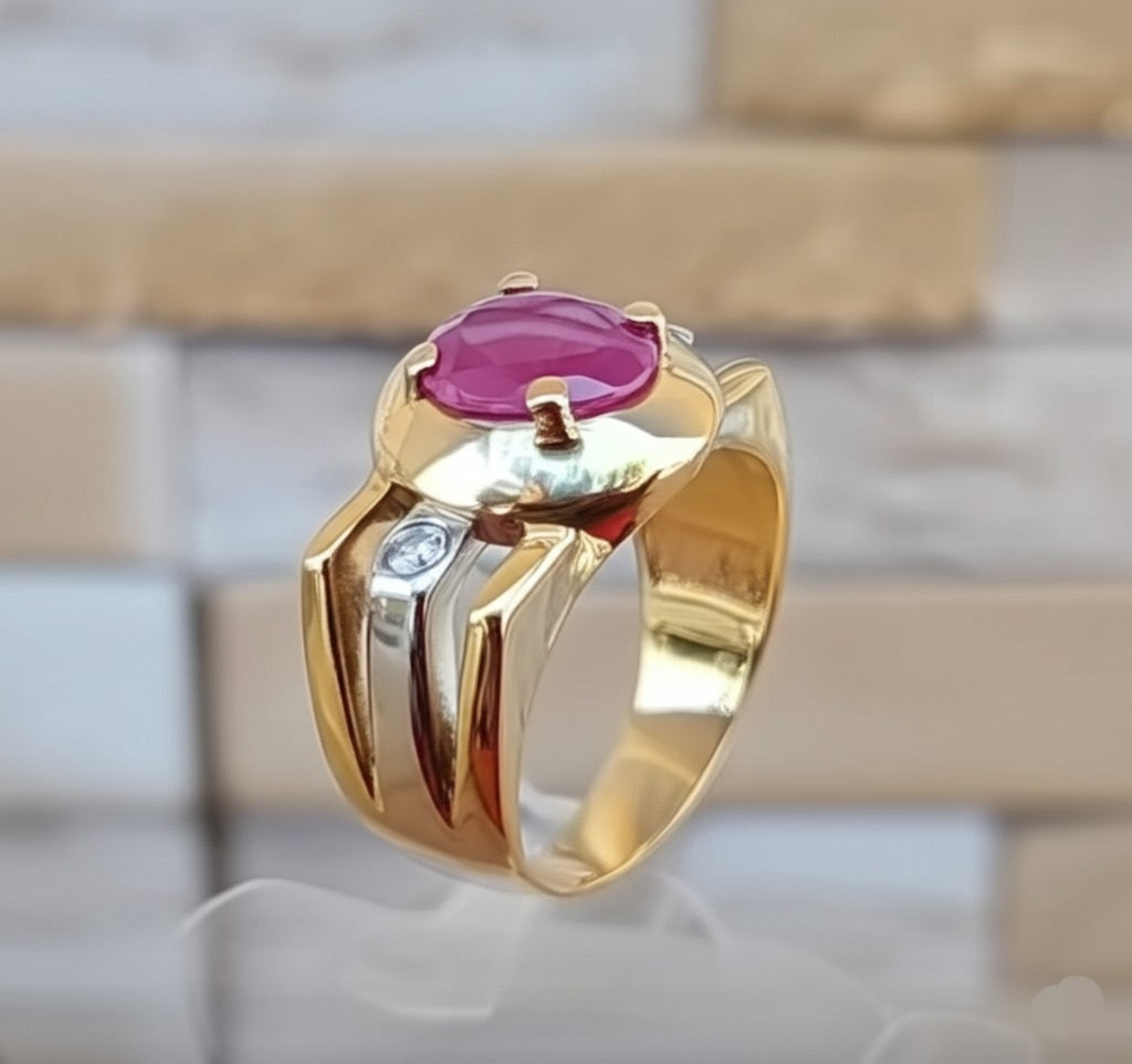 Men's ruby and diamond ring