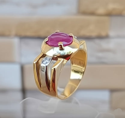 Men's ruby and diamond ring
