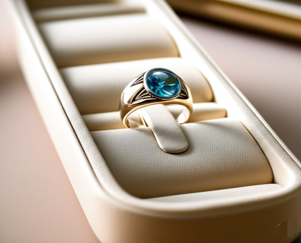 Men's Swiss blue topaz Ring