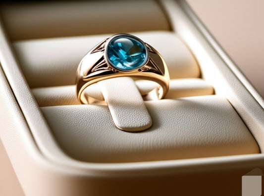 Men's Swiss blue topaz Ring