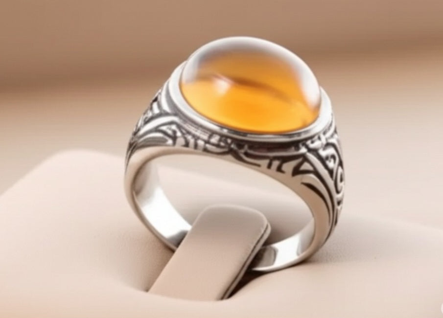 Yellow Amber Ring