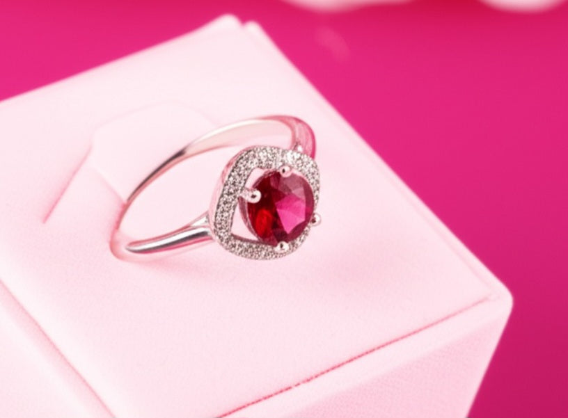 Women's Red zircon Ring