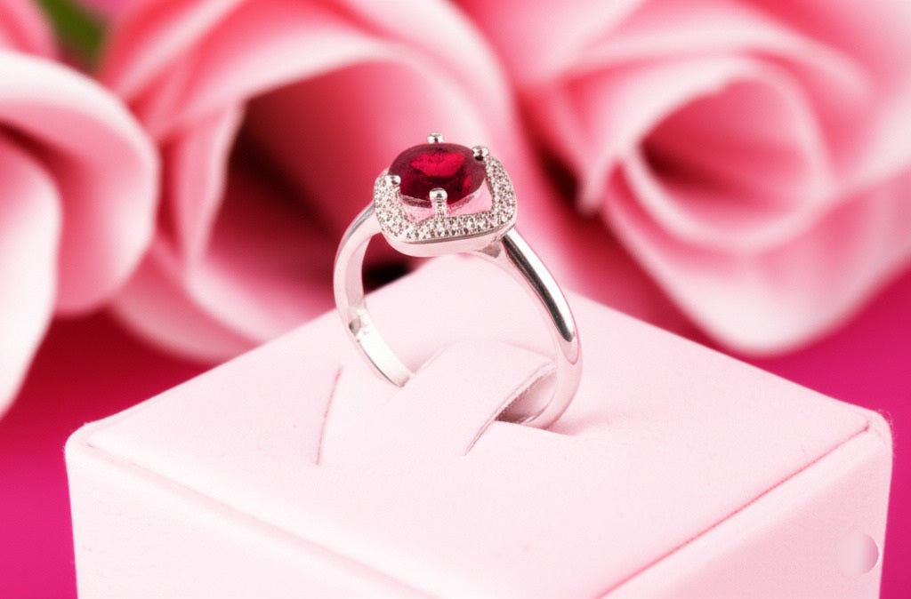 Women's Red zircon Ring