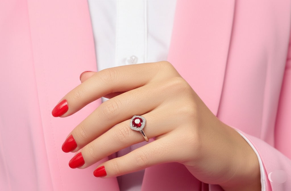 Women's Red zircon Ring