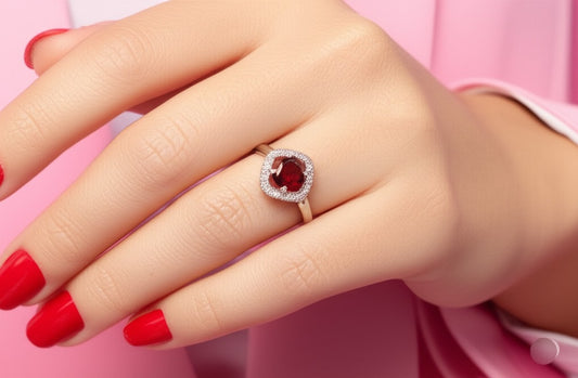 Women's Red zircon Ring