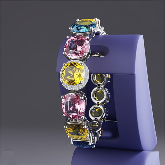 Women's miluti colour stones bracelet