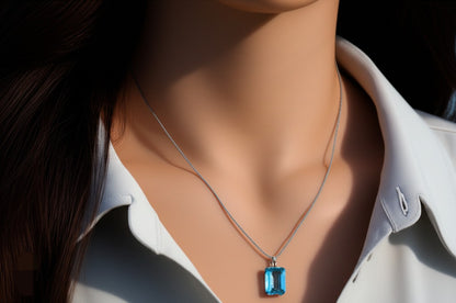 Sky blue topaz pendant