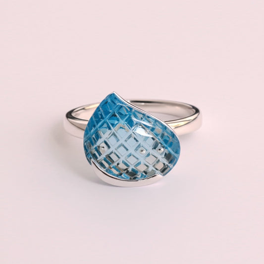 Sky blue topaz pendant and ring