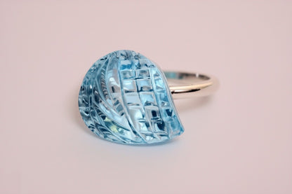 Sky blue topaz pendant and ring