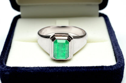 Green fluorite men's ring