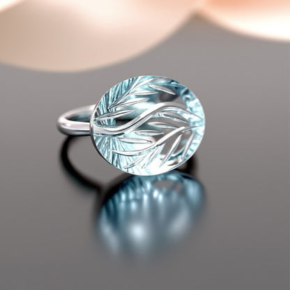 Sky blue topaz women's ring