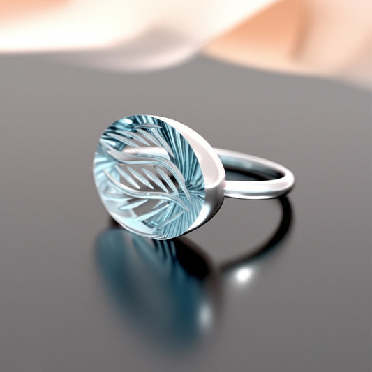 Sky blue topaz women's ring