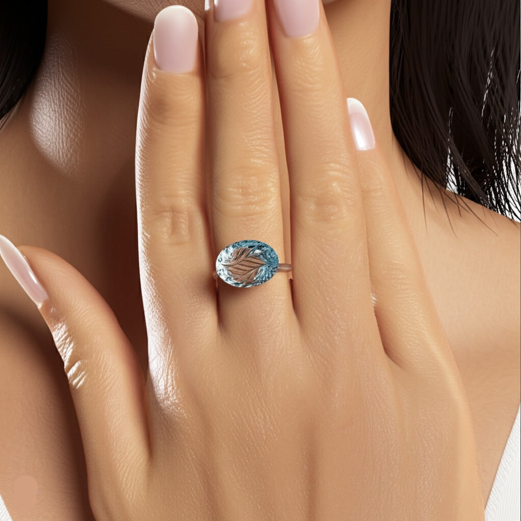 Sky blue topaz women's ring