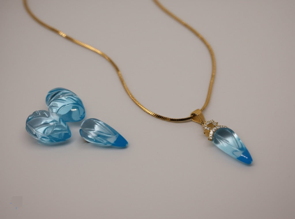 Sky blue topaz women's earrings,pendant