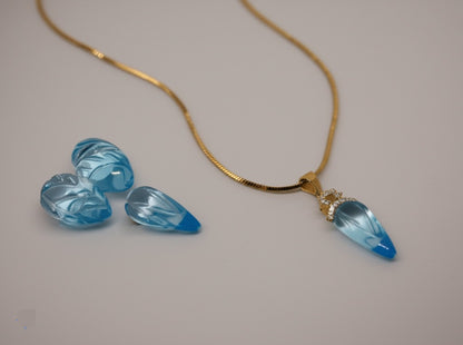 Sky blue topaz women's earrings,pendant