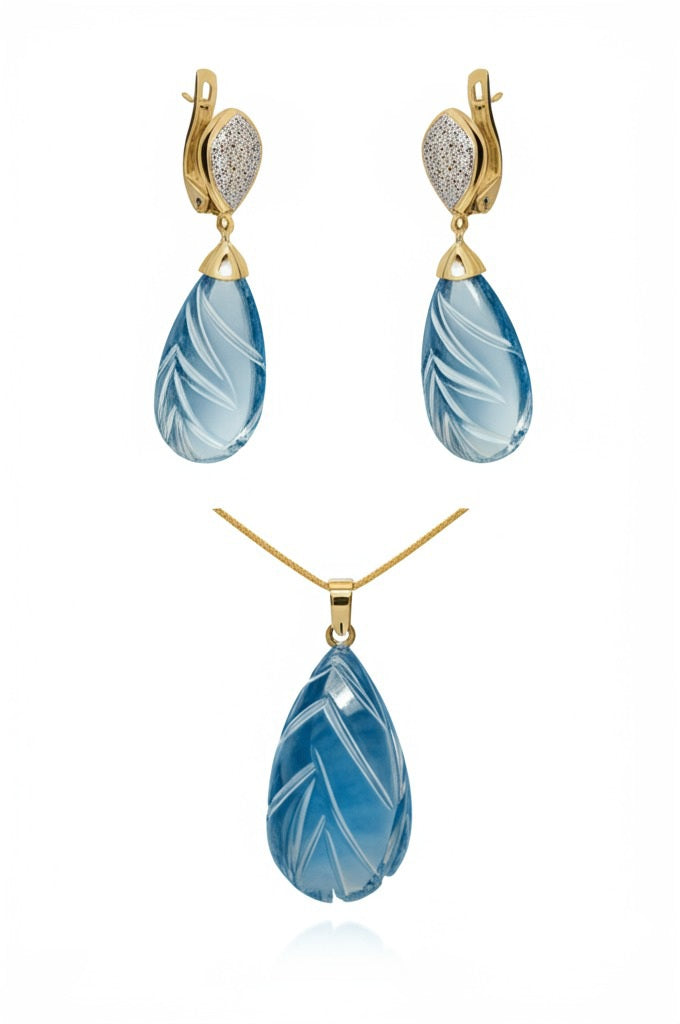 Sky blue topaz women's earrings,pendant