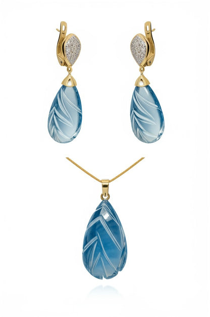 Sky blue topaz women's earrings,pendant
