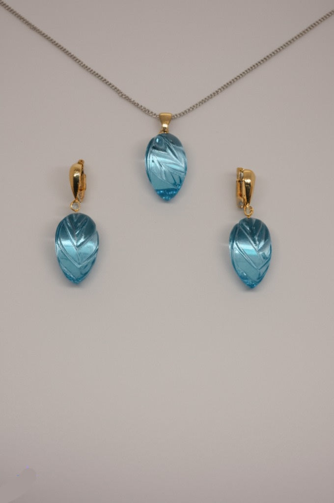 Sky blue topaz women's earrings,pendant