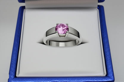 Pink tourmaline men's ring