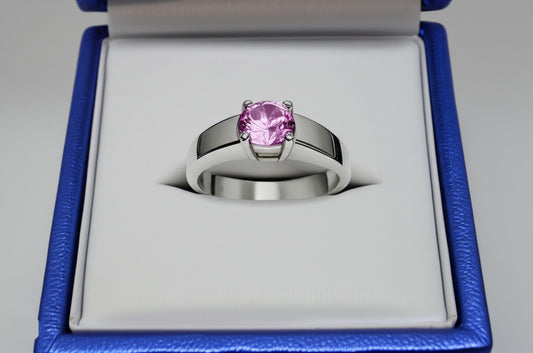 Pink tourmaline men's ring