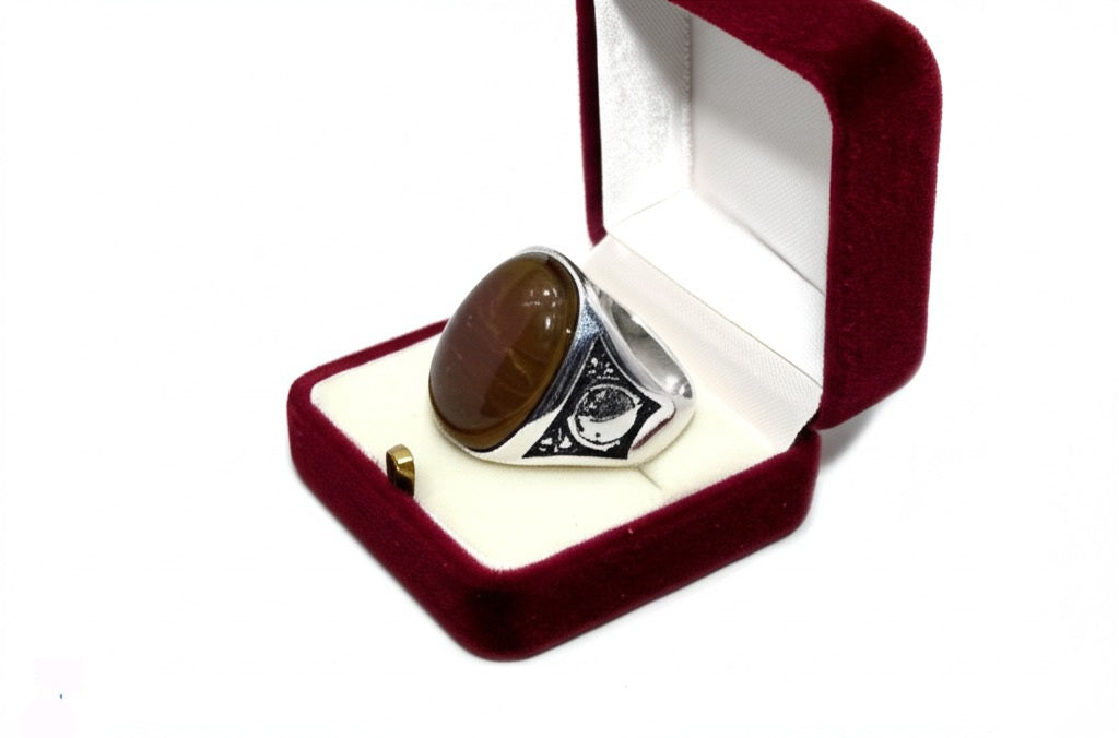 Cat's eye tourmaline men's ring