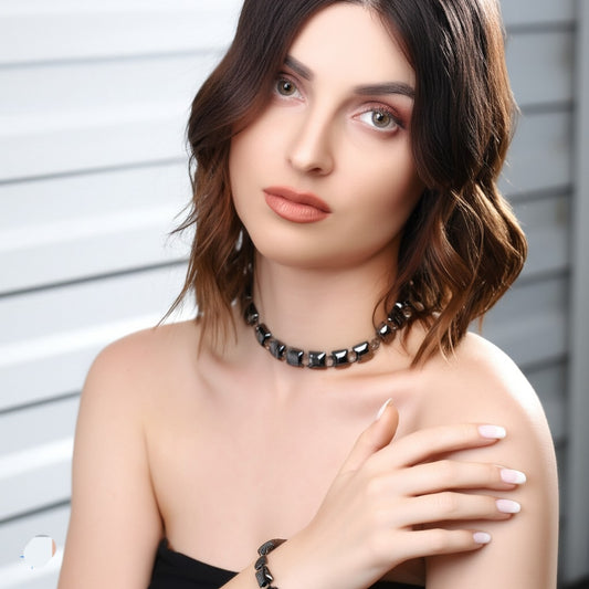 Hematite women's necklace set