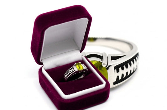Peridot men's ring