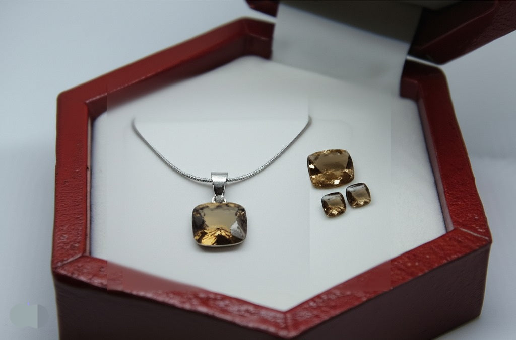 Smokey quartz women's jewelry set