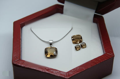 Smokey quartz women's jewelry set