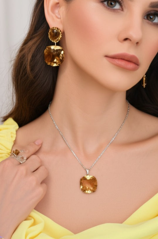 Smokey quartz women's jewelry set