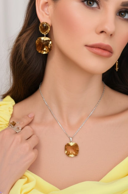 Smokey quartz women's jewelry set