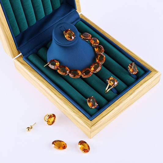 Citrine women's necklace set