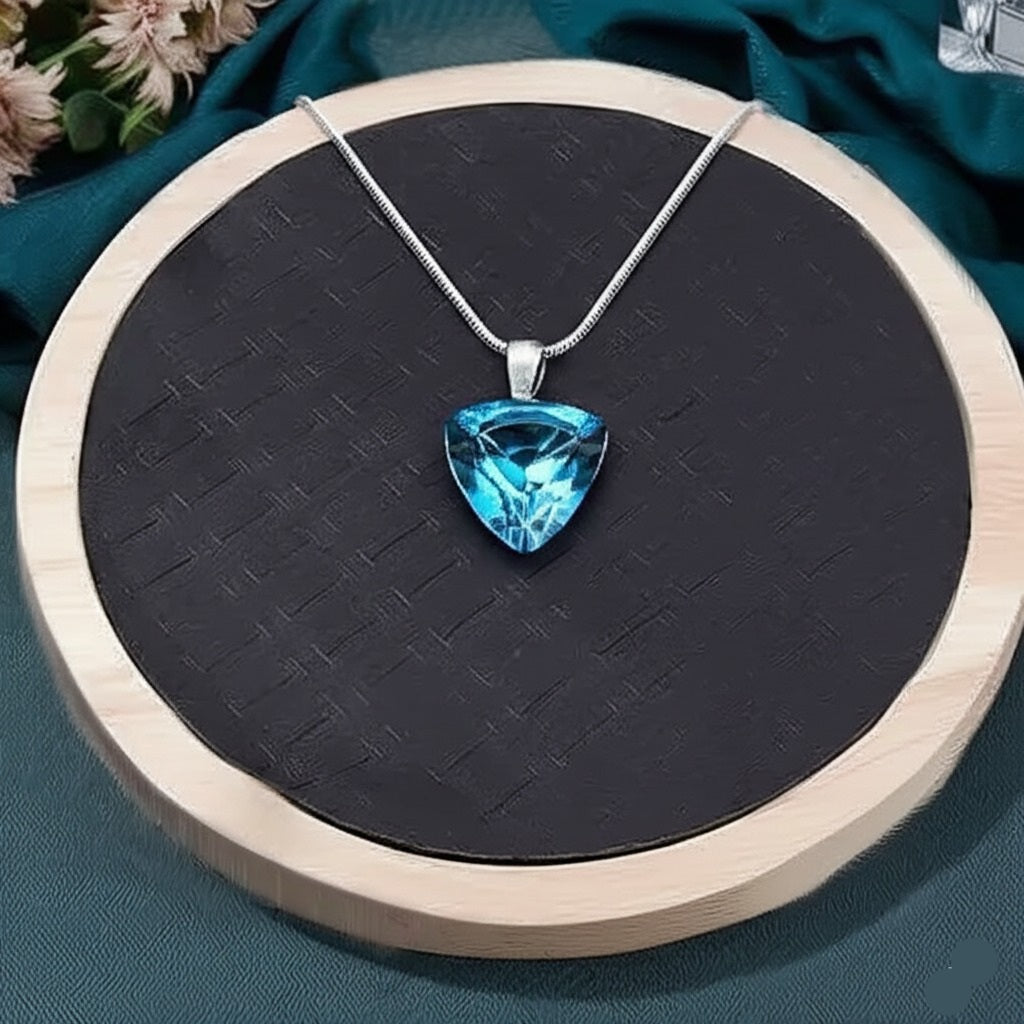 Swiss blue topaz pendant for women