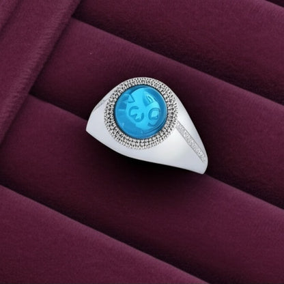 Men's Swiss blue topaz Ring