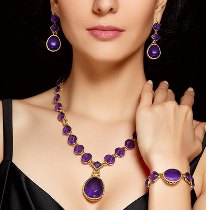 Women's Amethyst jewelry set