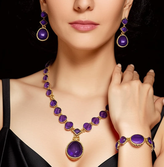 Women's Amethyst jewelry set
