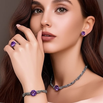 Women's Amethyst jewelry set